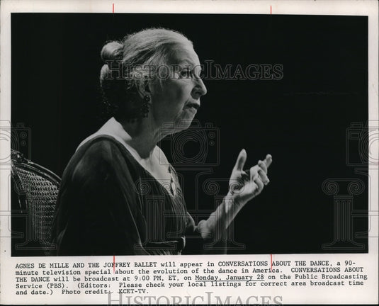1980 Press Photo Agnes de Mille & Joffrey ballet at Conversations about Dance- Historic Images