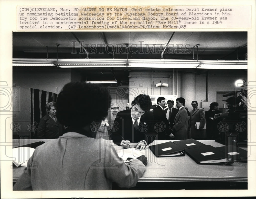 1985 Press Photo Real Estate Salesman David Kramer wants to be mayor - cvw03929- Historic Images