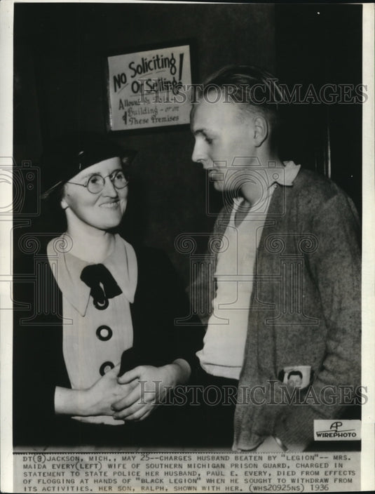 1936 Press Photo Mrs.Maida Every Charged in Statement to State Police - cvw09328- Historic Images