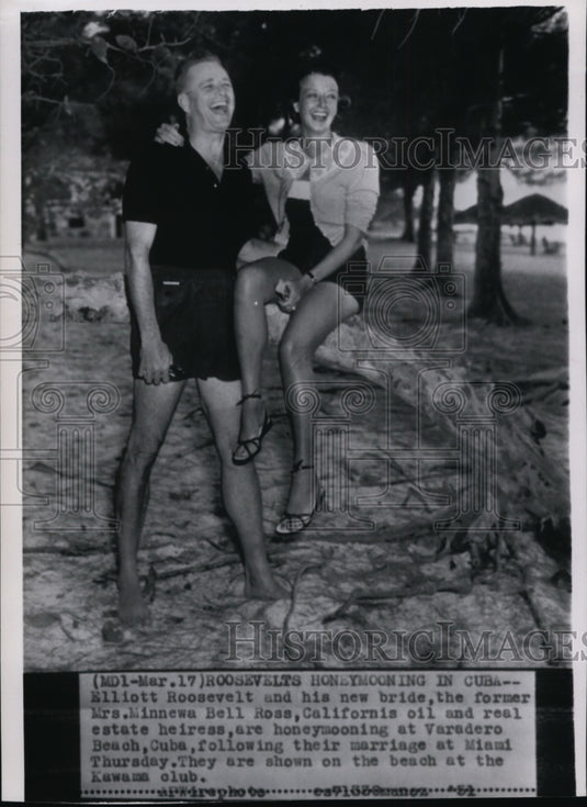 1951 Press Photo Roosevelt & Ross honeymooning in Cuba - cvw10912- Historic Images