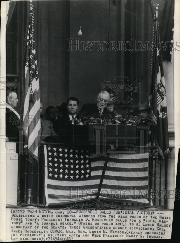 1945 Press Photo President Roosevelt called for total victory - cvw14406- Historic Images