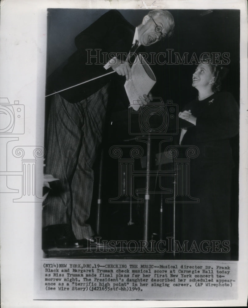 1950 Press Photo Dr Frank Black And Margaret Truman At Carnrgie Hall- Historic Images