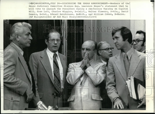 1974 Press Photo House Judiciary Committee discussed Rep. Hogan's Statement- Historic Images
