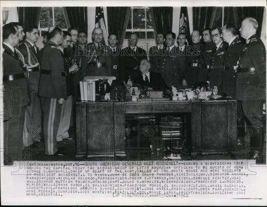 1940 Press Photo South American Generals Meet President Roosevelt in Washington- Historic Images