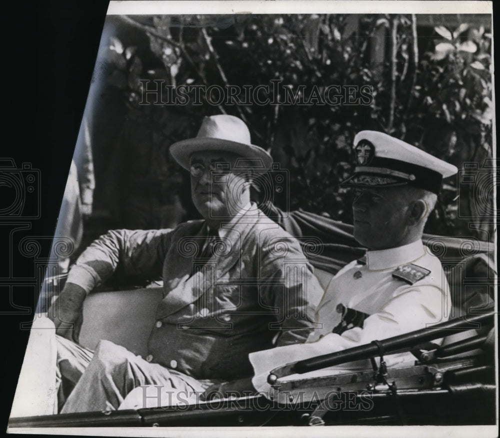 1940 Press Photo President Roosevelt and Rear Admiral Frank Sadler - cvw15729- Historic Images