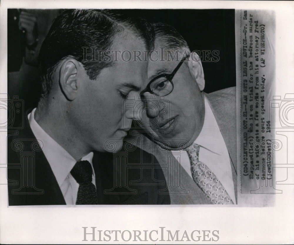 1954 Press Photo Dr. Sam Sheppard and attorney Fred Garmone - cvw15755- Historic Images