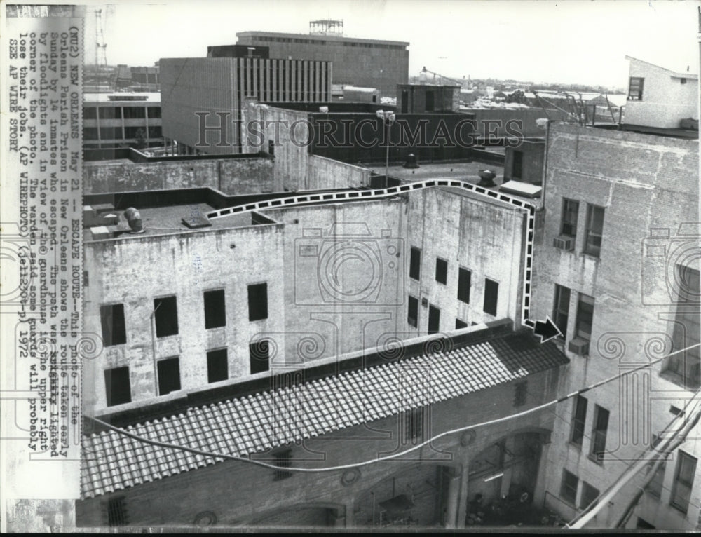 1972 Press Photo The escape route of 14 inmates at the Orleans Parish Prison- Historic Images