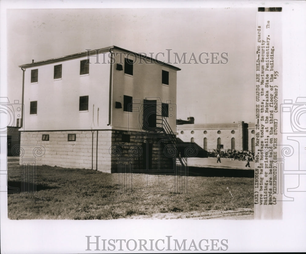 1955 Press Photo Nebraska State Penitentiary-Maximum Security Building- Historic Images