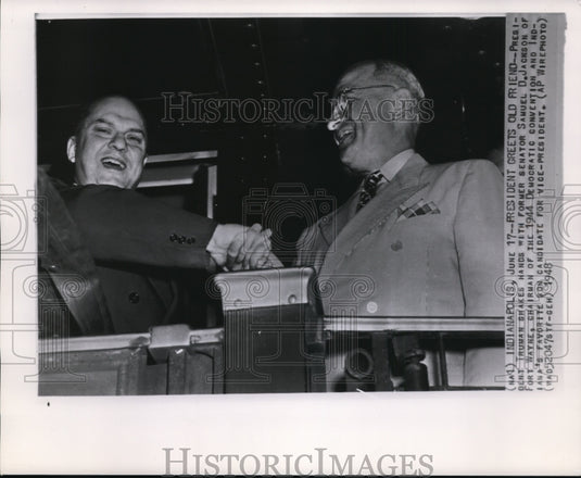 1948 Press Photo President Harry Truman and old friend Sen. Samuel Jackson- Historic Images