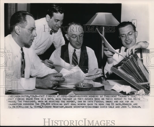 1950 Press Photo Pres. Truman's Coal Fact Finding Board at work-Washington- Historic Images