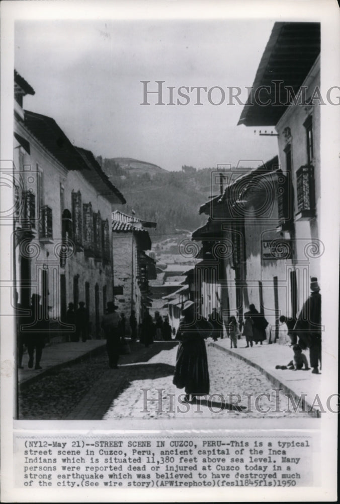 1950 Press Photo Cusco Peru Street Scene - cvw17022- Historic Images
