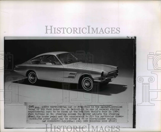 1963 Press Photo Ford's Experimental Car Allegro Unveiled - cvw17547- Historic Images