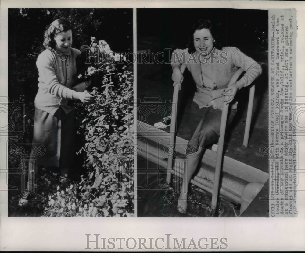 1947 Press Photo Beulah Louise Orerell at a sanitarium - cvw18030- Historic Images