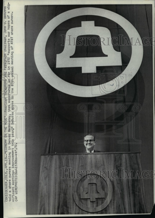1972 Press Photo American Telephone and Telegraph chairman,John D.DeButts- Historic Images