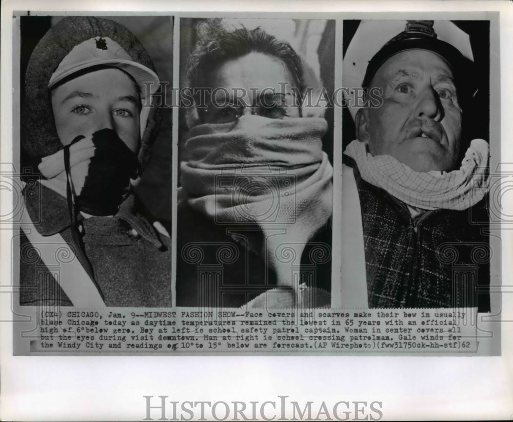 1962 Press Photo Different Styles of Clothing for Protection from Cold Weather- Historic Images