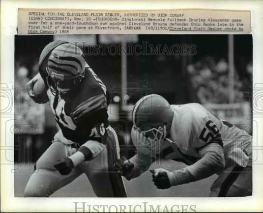 1985 Press Photo Charles Alexander, Bengals Fullback Runs for Touchdown- Historic Images