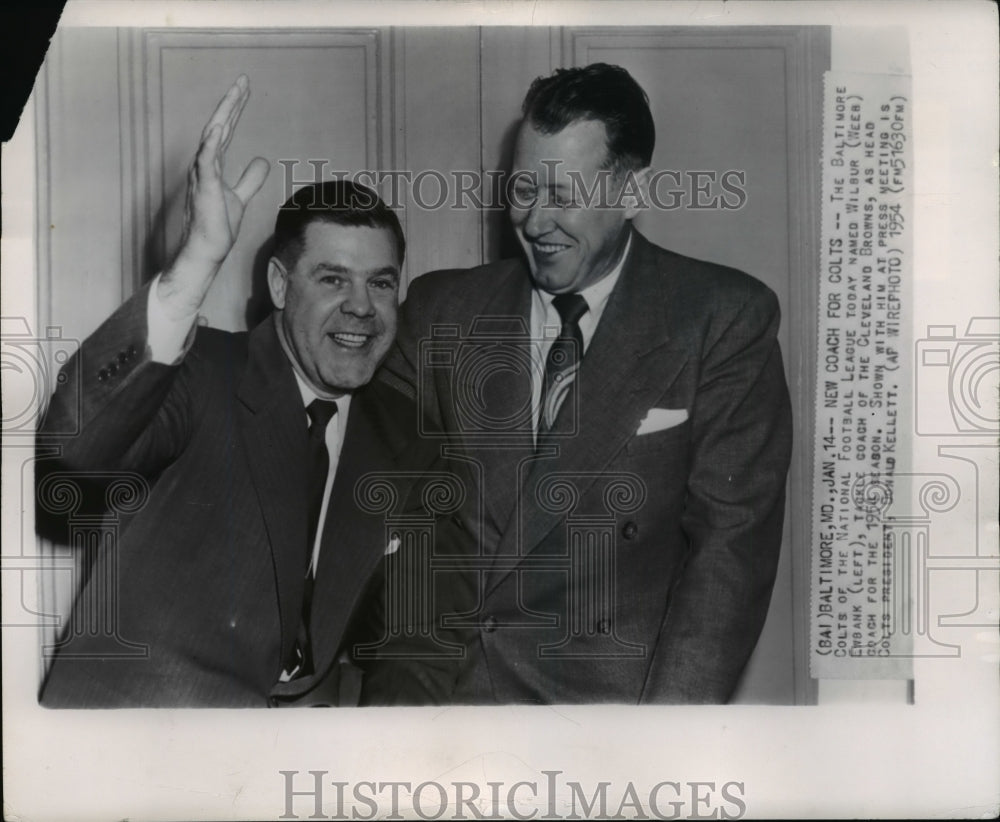 1954 Press Photo Wilbur (Weeb) Ewbank, named as head coach for the 1954 season- Historic Images