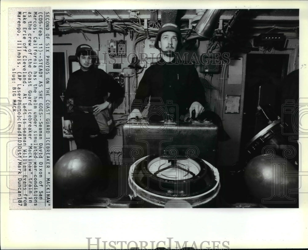 1987 Press Photo Seaman David Dixon, crew of Coast Guard icebreaker Mackinaw- Historic Images