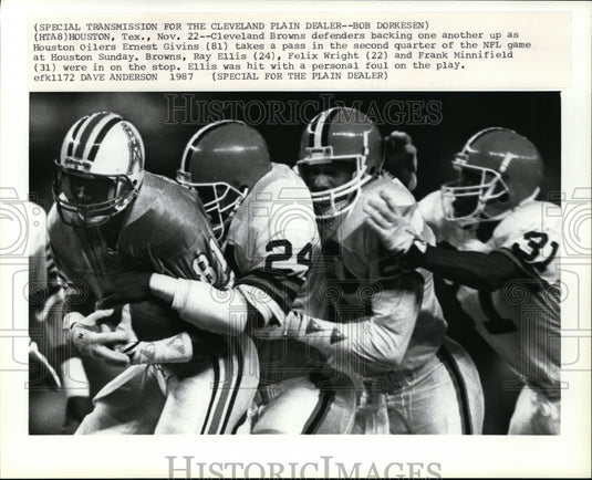 1987 Press Photo Cleveland Browns vs. Houston Oilers - cvw21696- Historic Images
