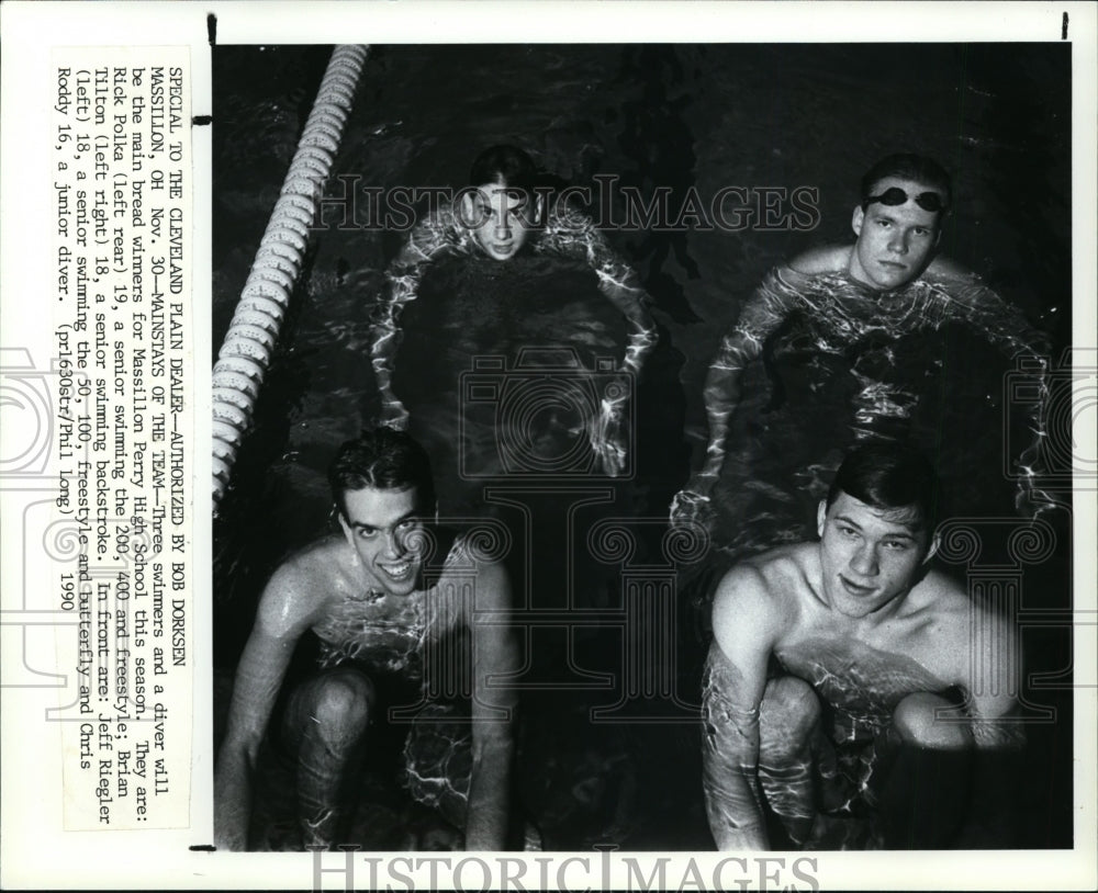 1990 Press Photo The Swimmers and diver of Massillon Perry High School- Historic Images