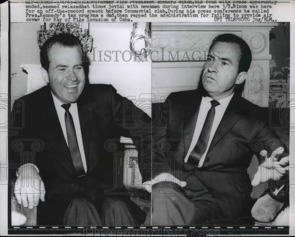 1963 Press Photo Pres Richard Nixon off-the record speech before Commercial club- Historic Images