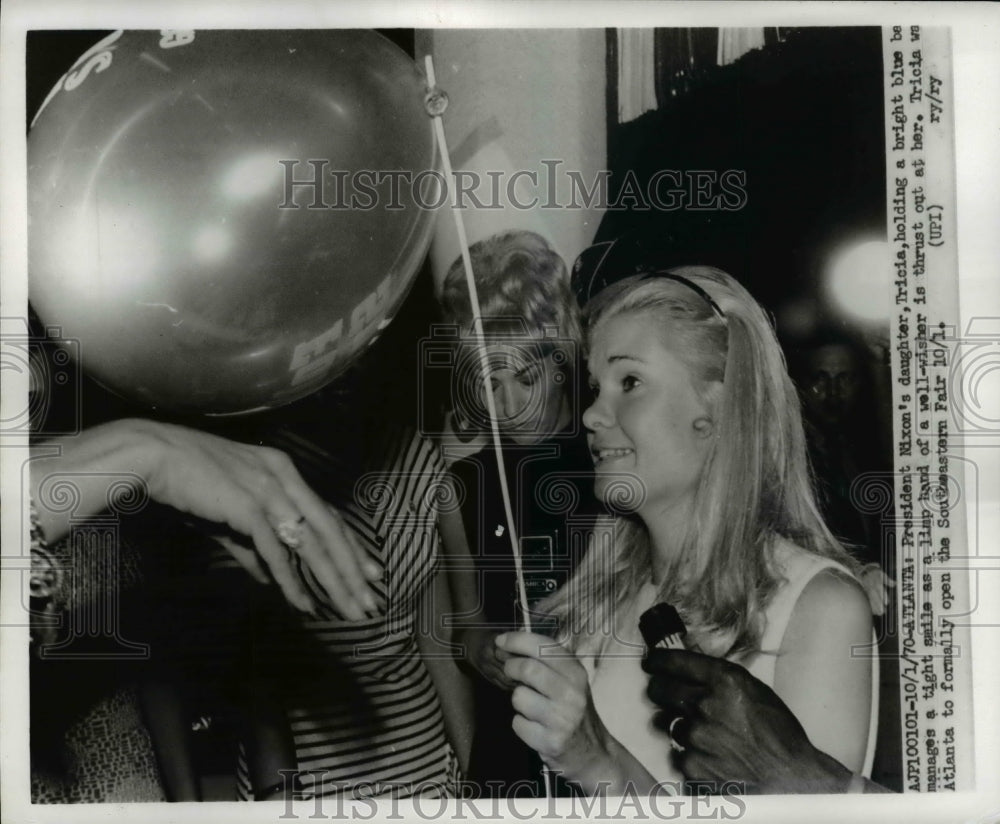 1970 Press Photo Tricia Nixon formally opens the Southwestern Fair in Atlanta- Historic Images