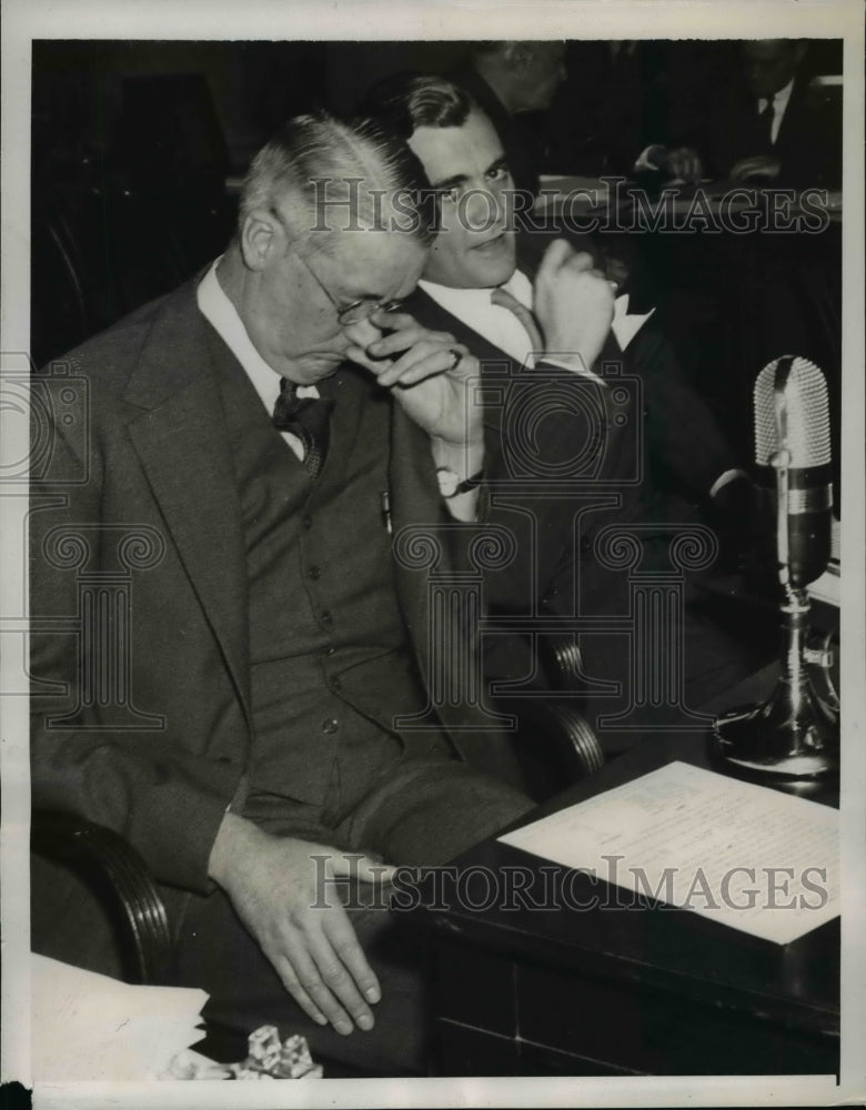 1939 Press Photo George Whitney &amp; Henry C. Alexander at National Monopoly Comm- Historic Images