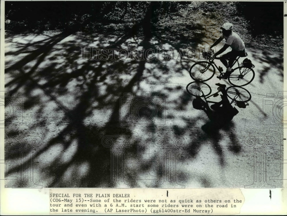 1987 Press Photo Bicycles-Bycyclist, some of the riders were not as quick.- Historic Images