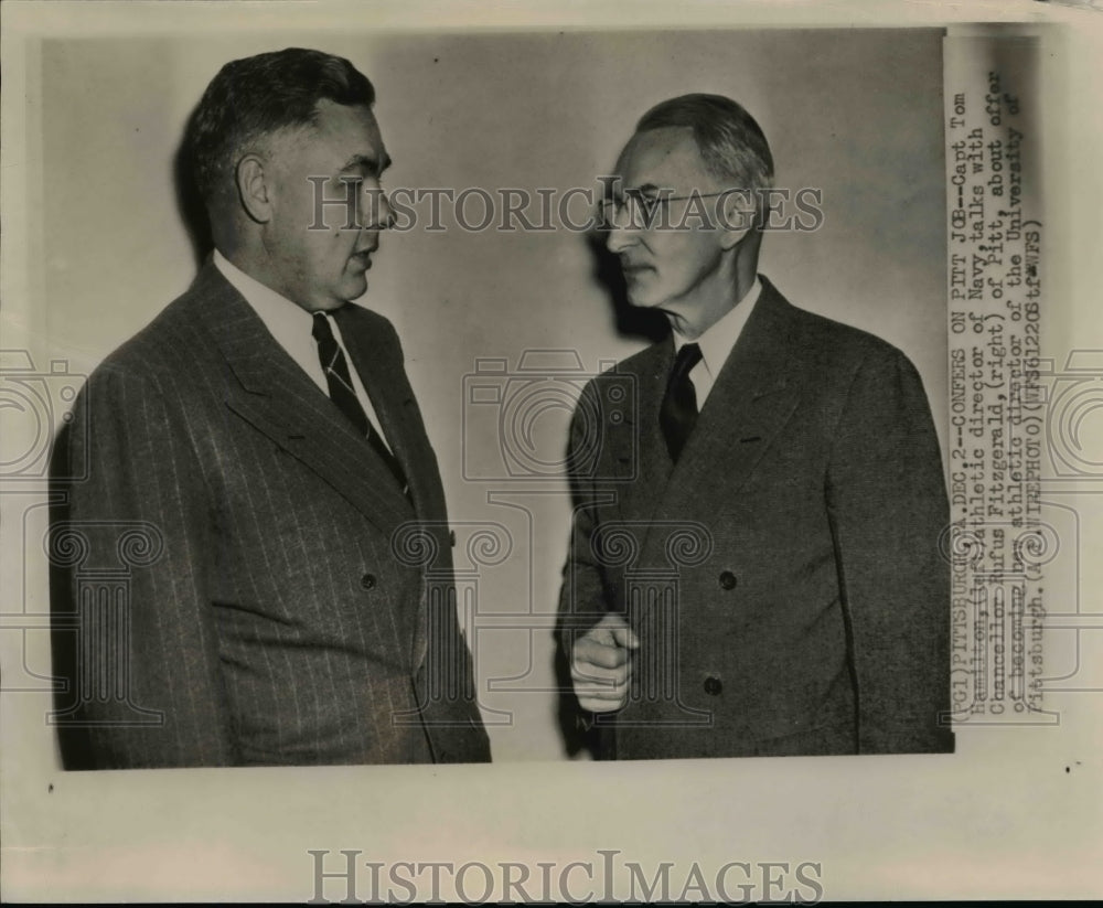 1950 Press Photo Capt Tom Hamilton offered new job at University of Pittsburgh- Historic Images