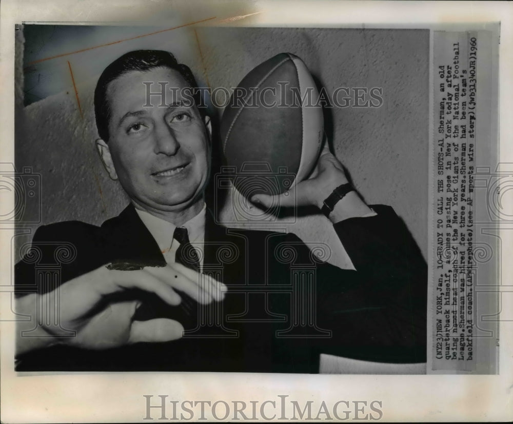 1960 Press Photo Al Sherman as NFL New York Giants new head coach - cvw24701- Historic Images