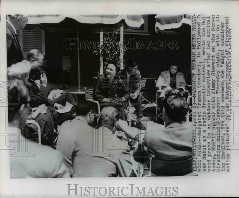 Load image into Gallery viewer, 1951 Press Photo Margaret Truman in Hollywood for her debut as a radio actress.
