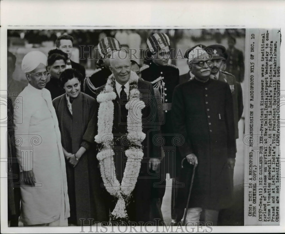 1959 Press Photo Pres. Eisenhower visits India for his 11 Nation Goodwill Tour- Historic Images