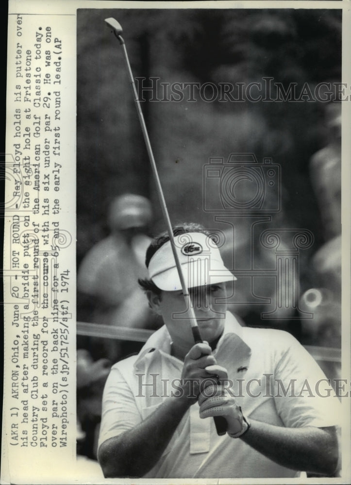 1974 Press Photo Ray Floyd during American Golf Classic at Friestone Club- Historic Images