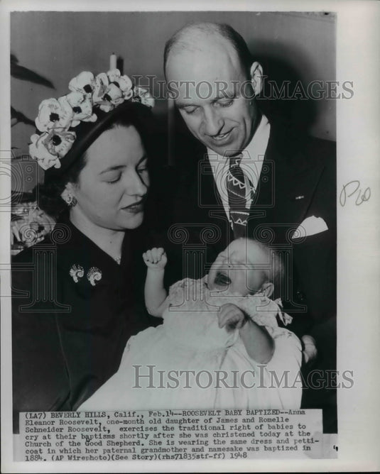 1948 Press Photo Anna Eleanor Roosevelt daughter of James & Romelle Schneider- Historic Images