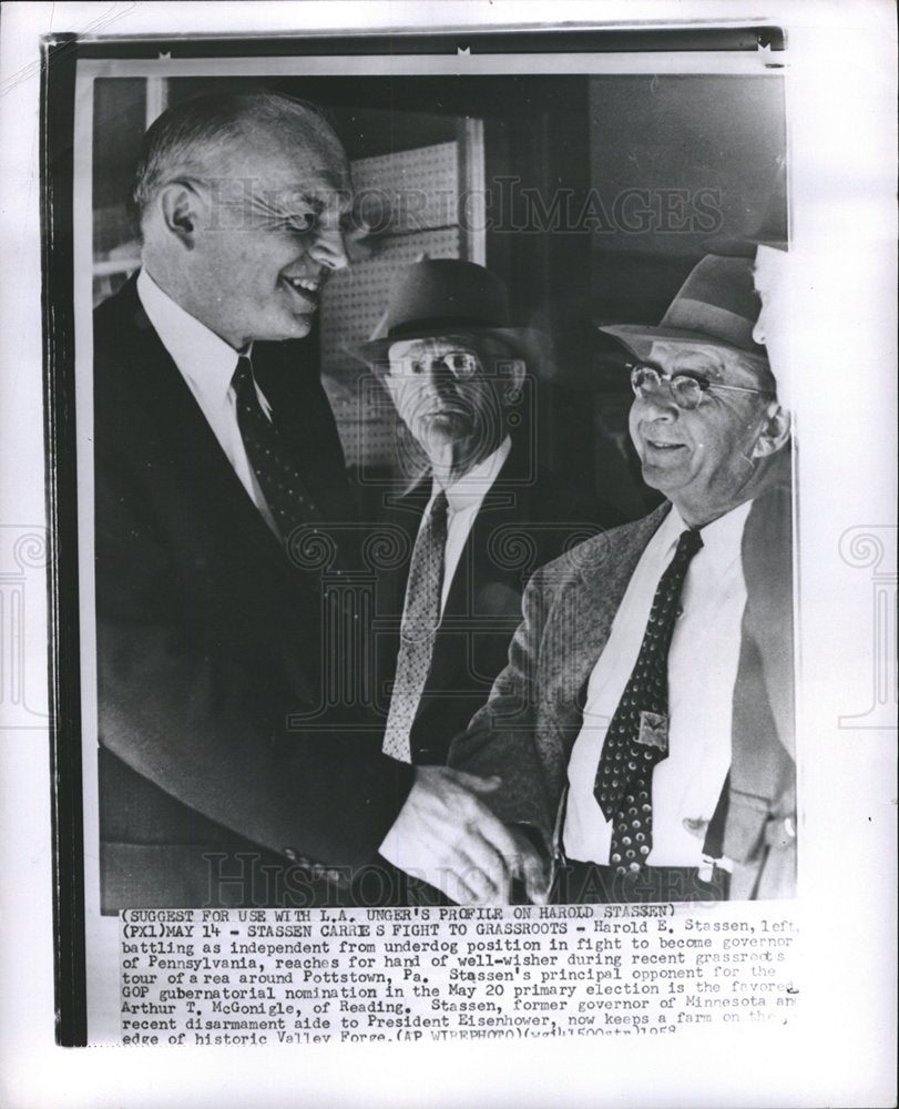 1958 Press Photo Harold Stassen become governor - dfpb03451- Historic Images