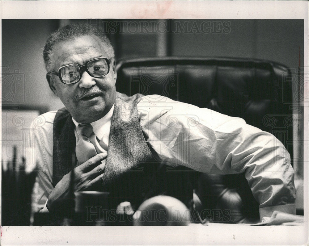 1985 Press Photo Coleman A Young Detroit Mayor - dfpb06089- Historic Images