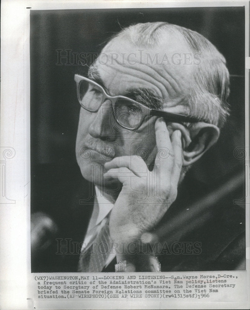 1966 Press Photo Wayne Morse Washington senator - dfpb12317- Historic Images