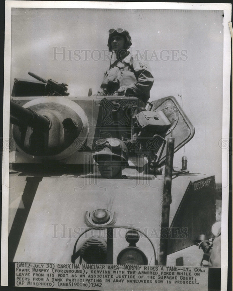 1942 Press Photo Lt. Col. Frank Murphy Supreme Court - dfpb13263- Historic Images