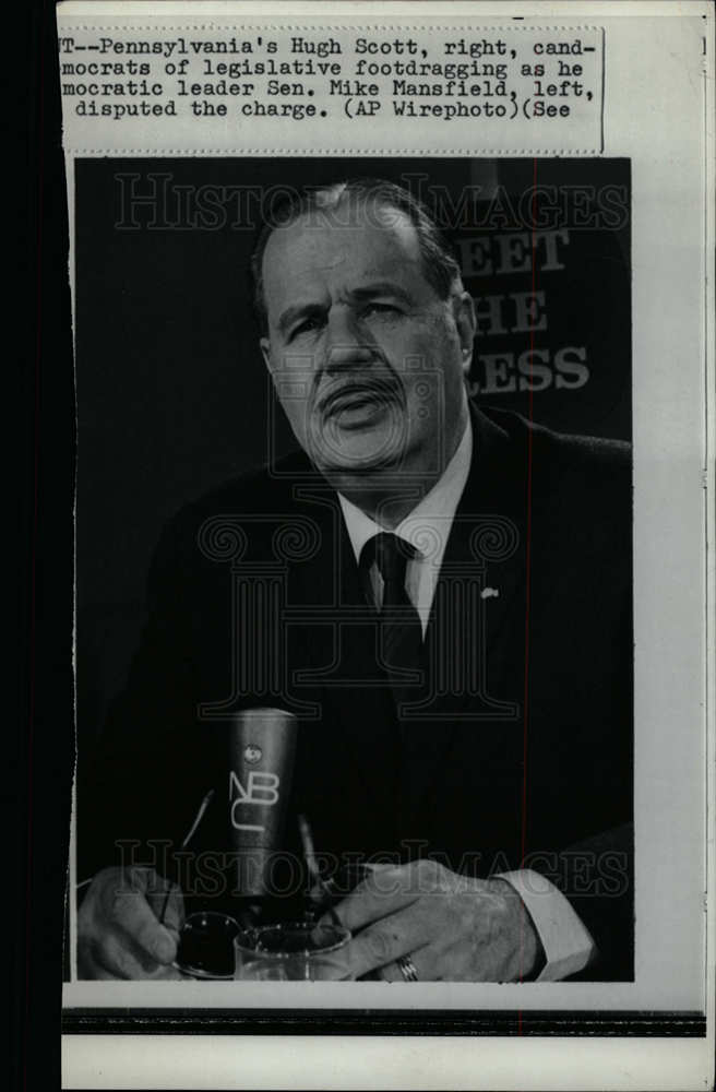 1969 Press Photo Hugh Scott Senator Pennsylvania - dfpd36613- Historic Images