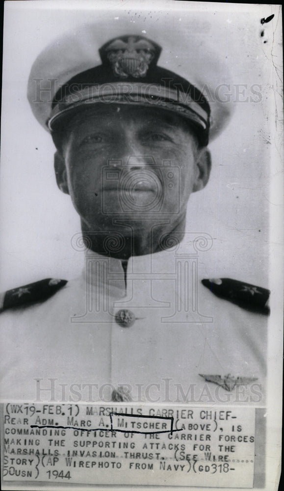 1944 Press Photo Admiral Marc Andrew Mitscher Navy - dfpd40351- Historic Images