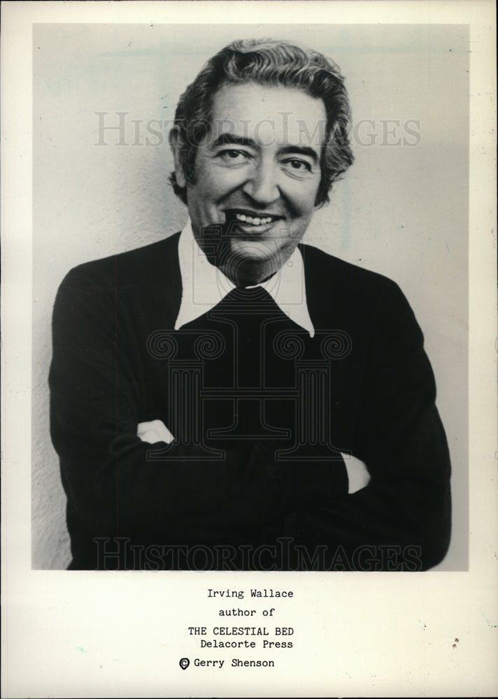 1987 Press Photo Irving Wallace Author Screenwriter- Historic Images