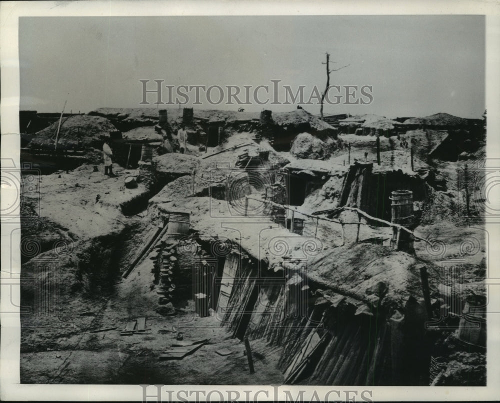 1943 Press Photo Fort Sedgwick, Virginia Bomb Proof Structures - ftx00211