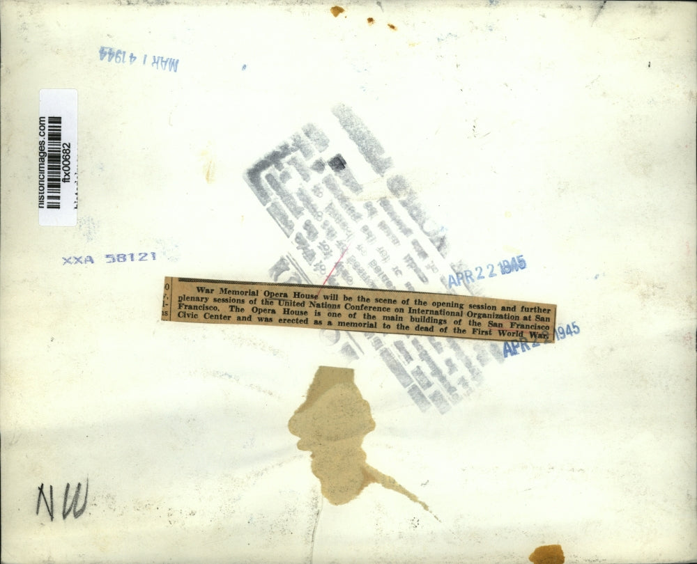 1945 Press Photo War Memorial Opera House, San Francisco, California - ftx00682