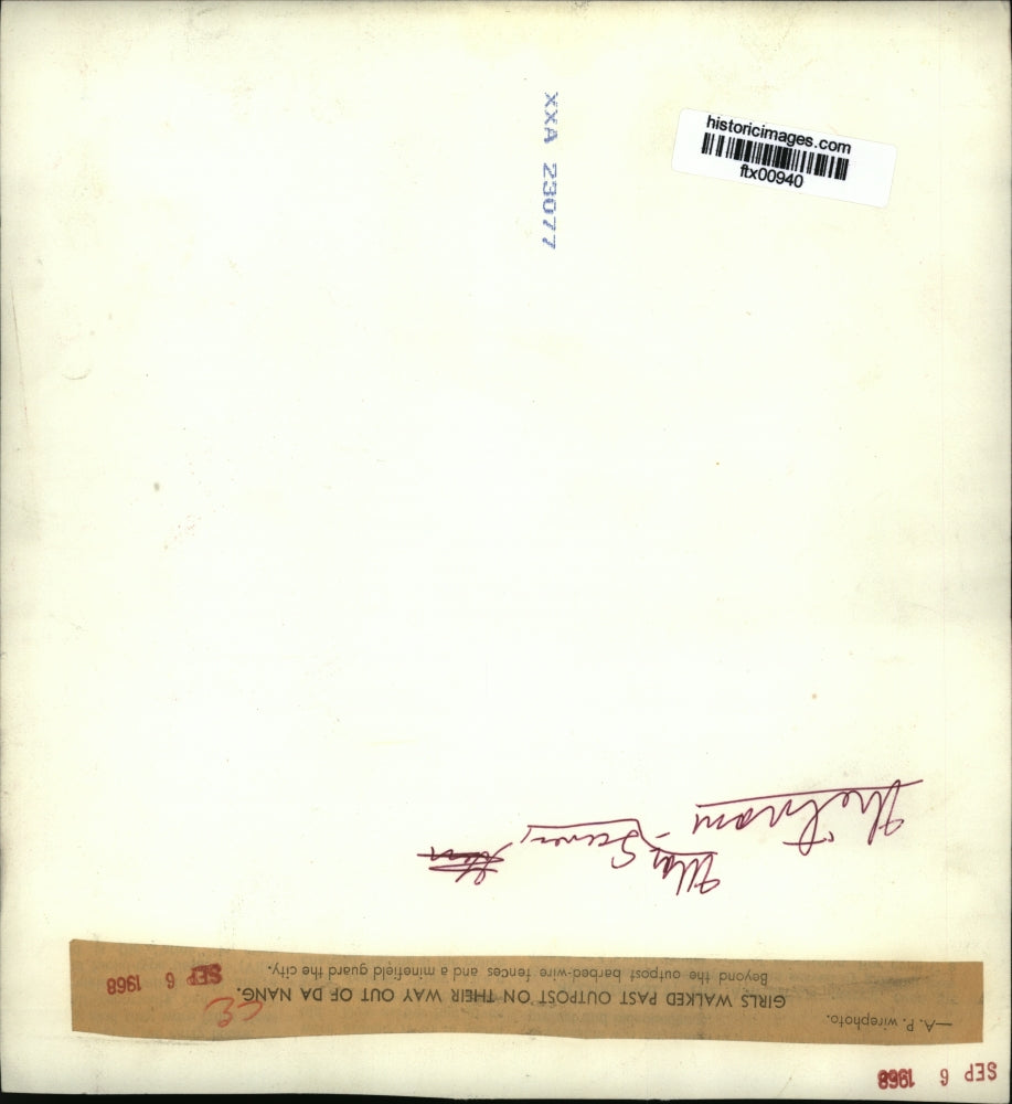 1968 Press Photo Vietnamese Outpost, Da Nang - ftx00940