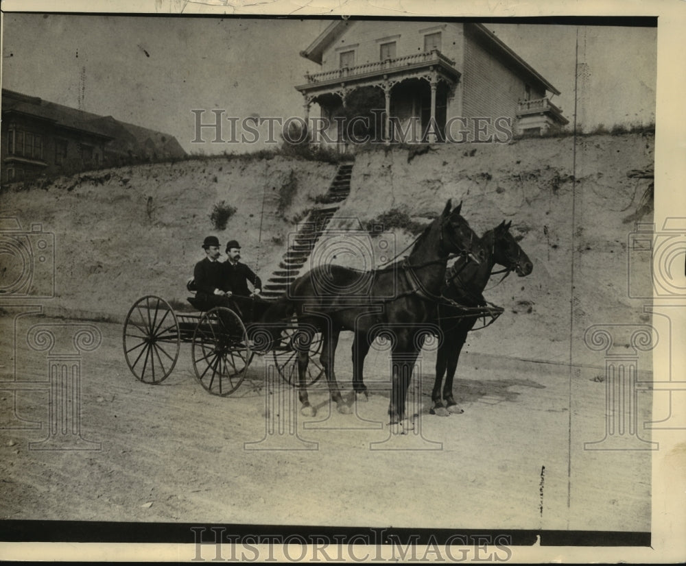 1934 Press Photo Two-Horse Carriage, Washington - ftx01360