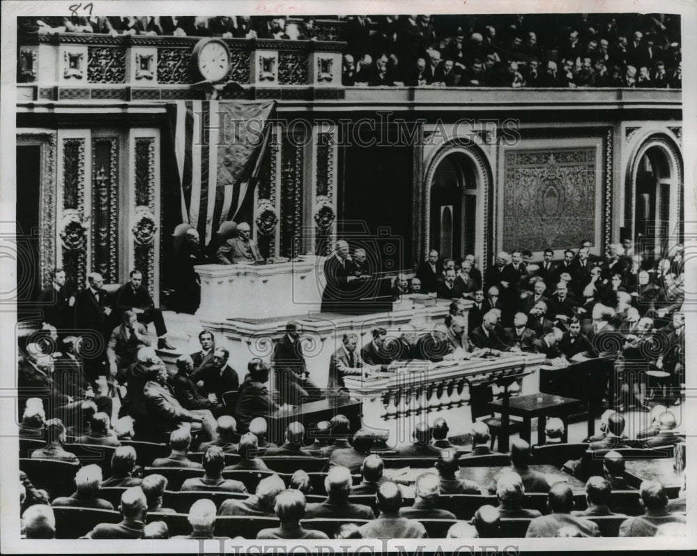 1967 Press Photo President Woodrow Wilson Addresses Joint Session of Congress- Historic Images