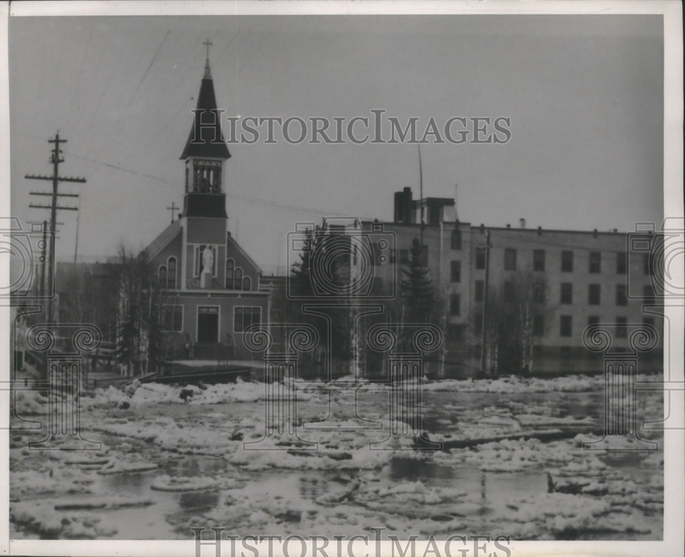 1937 Press Photo Fairbanks, Alaska Ice Flooding - ftx02002- Historic Images