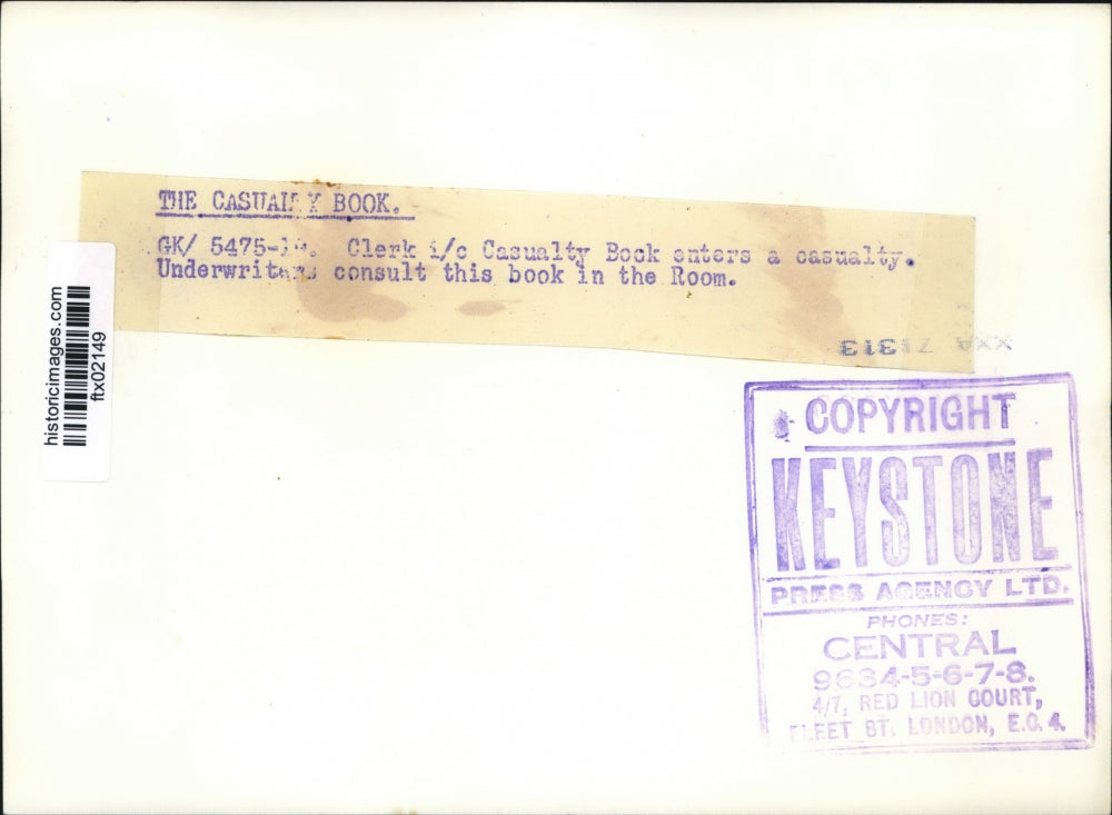Press Photo Underwriters Casualty Book Entries - ftx02149