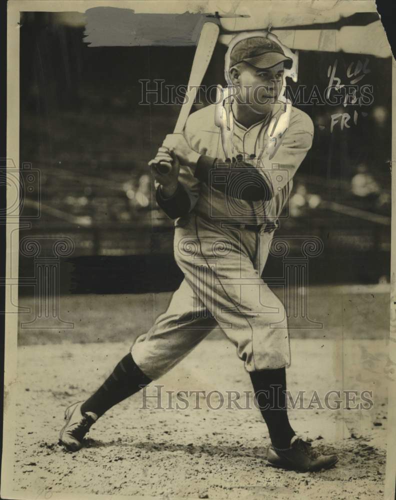 1933 Press Photo New York Giants 1st Baseman Sam Leslie - ftx02891- Historic Images