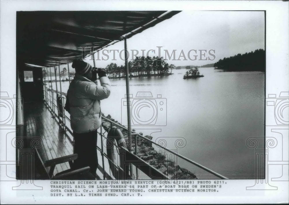 1988 Press Photo Lake Vanern, Gota Canal, Sweden - fux00004- Historic Images